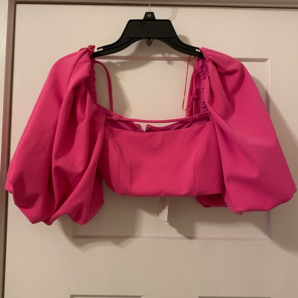 Zara Balloon Sleeve Crop Top
